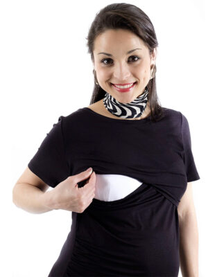 Blusa Mamã para Amamentação Criando Gente Preto-2990
