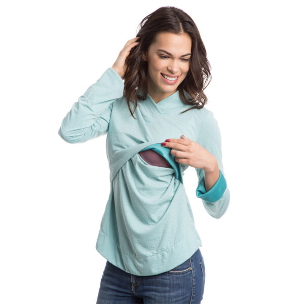 Blusa Plume para Amamentação Criando Gente Azul Claro-2902