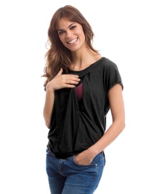 Blusa Bruna para Amamentação Criando Gente Preto-3931