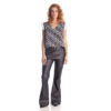 Blusa Haru para Gestante cor Preto Estampa-3843