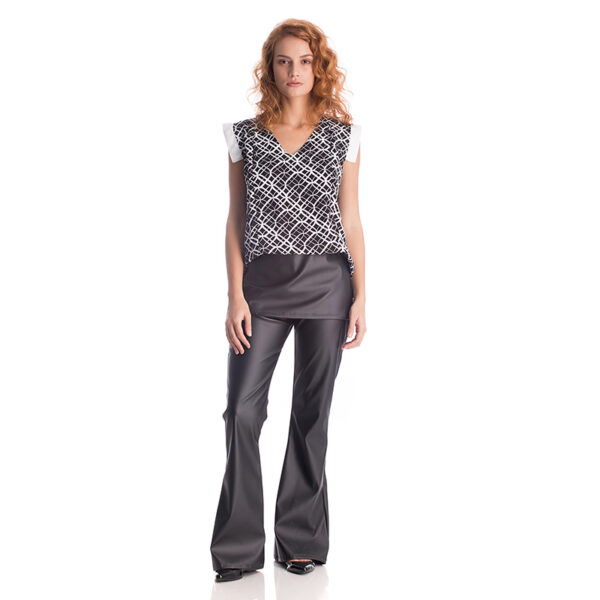 Blusa Haru para Gestante cor Preto Estampa-3843