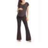 Calça Flare Texturizada cor Preto-0