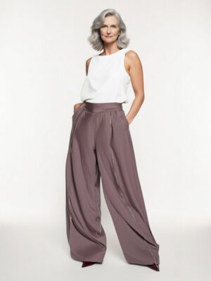 Calça Pantalona over-size Tactel Fendi